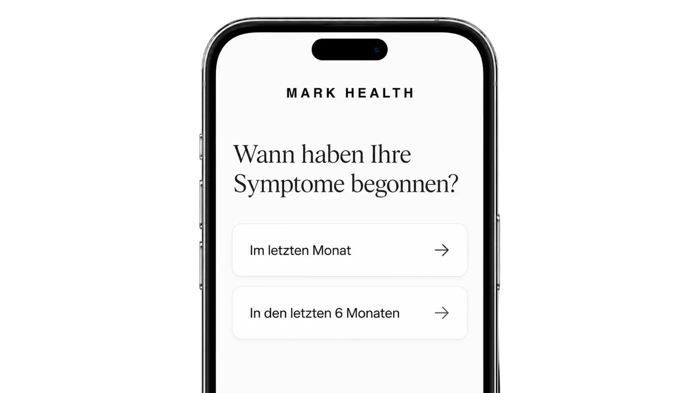 Mark Health Online-Fragebogen am Smartphone